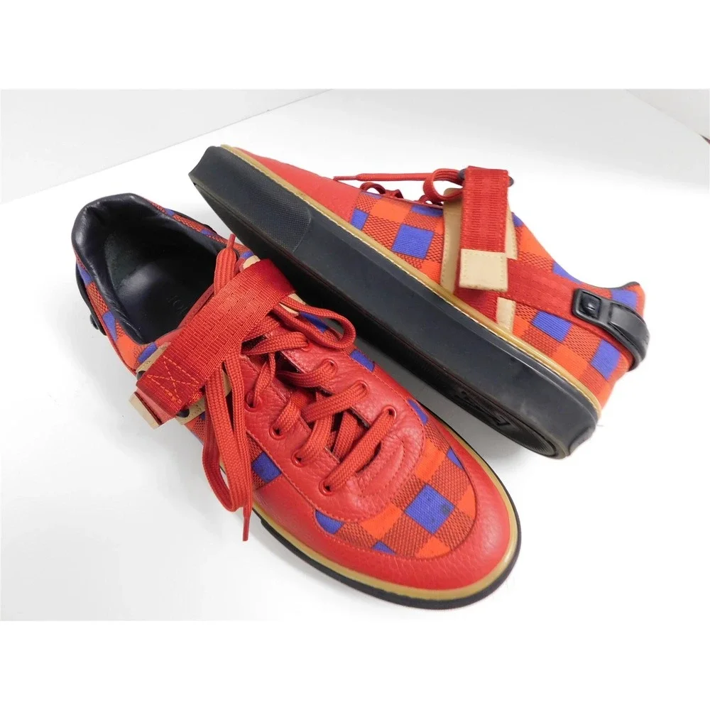 Louis Vuitton Masai Runway Damier Red Blue Checker Sneakers sz 6 - Picture 2 of 9
